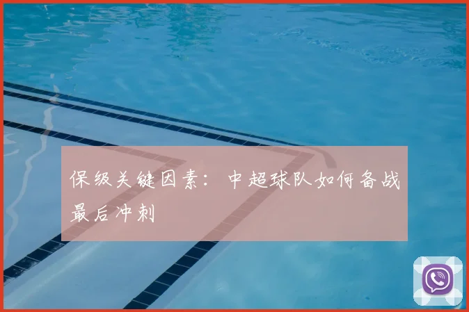 保级关键因素:中超球队如何备战最后冲刺
